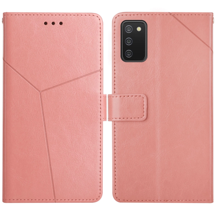

For Samsung Galaxy A02s Y Stitching Horizontal Flip Leather Case with Holder & Card Slots & Wallet & Photo Frame(Rose Gold)