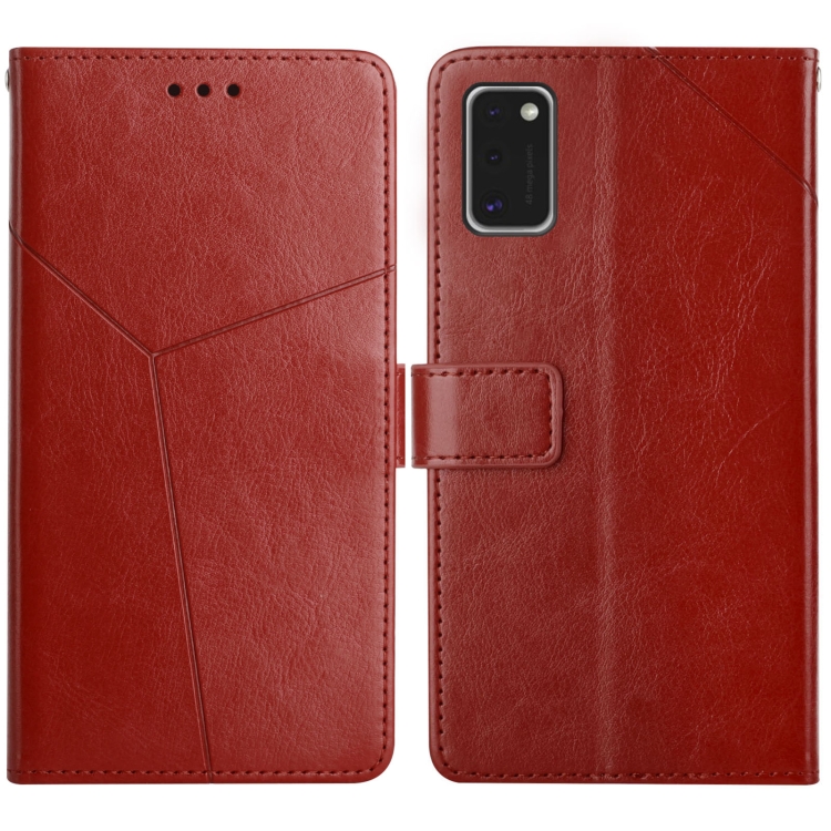 

For Samsung Galaxy A41 EU Version Y Stitching Horizontal Flip Leather Case with Holder & Card Slots & Wallet & Photo Frame(Brown)