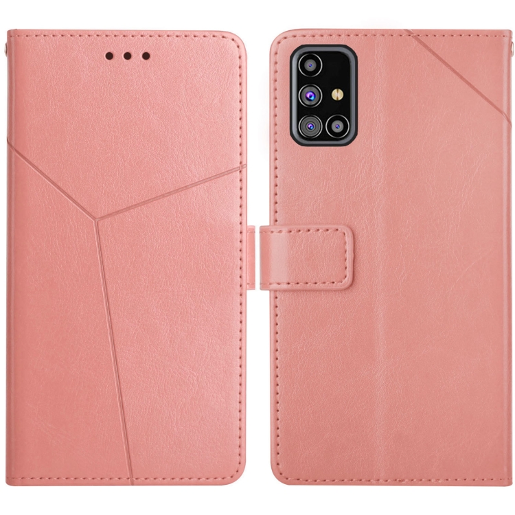 

For Samsung Galaxy M31s Y Stitching Horizontal Flip Leather Case with Holder & Card Slots & Wallet & Photo Frame(Rose Gold)