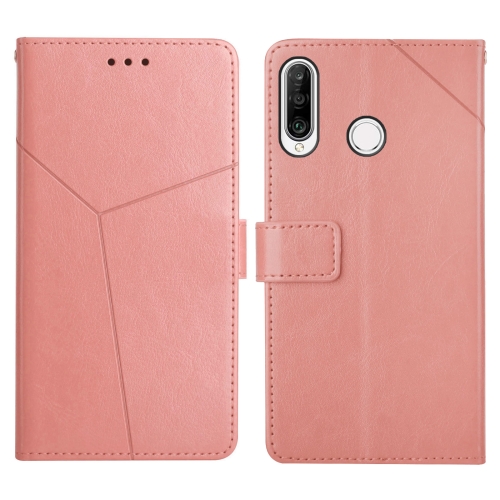 

For Huawei P30 Lite Y Stitching Horizontal Flip Leather Phone Case with Holder & Card Slots & Wallet & Photo Frame(Rose Gold)