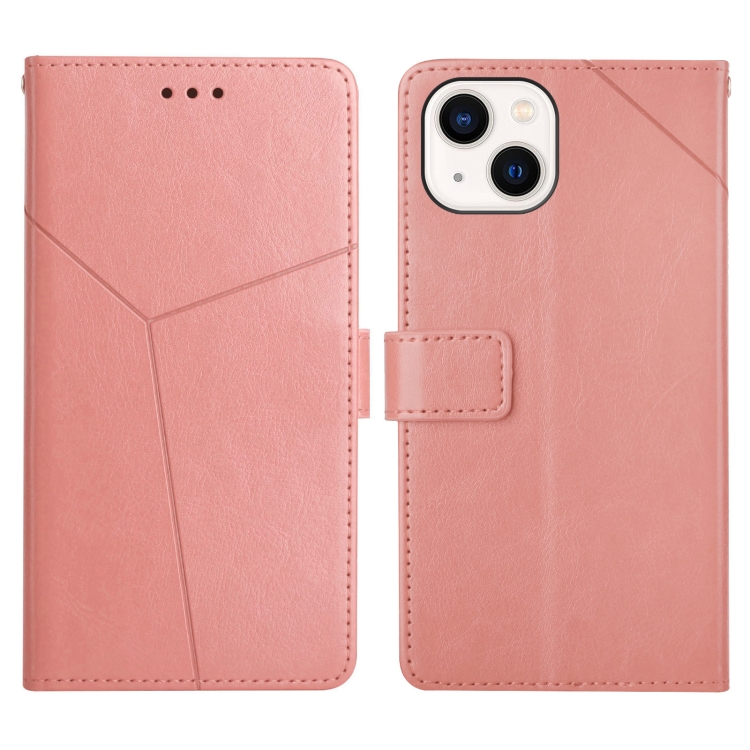 

Y Stitching Horizontal Flip Leather Phone Case with Holder & Card Slots & Wallet & Photo Frame For iPhone 13(Rose Gold)
