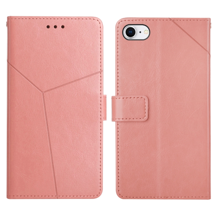 

Y Stitching Horizontal Flip Leather Phone Case with Holder & Card Slots & Wallet & Photo Frame For iPhone SE 2020 / 8 / 7(Rose Gold)