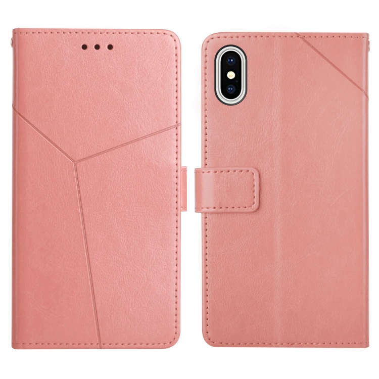 

Y Stitching Horizontal Flip Leather Phone Case with Holder & Card Slots & Wallet & Photo Frame For iPhone XS / X(Rose Gold)