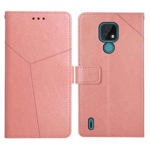 

For Motorola Moto E7 Y Stitching Horizontal Flip Leather Phone Case with Holder & Card Slots & Wallet & Photo Frame(Rose Gold)