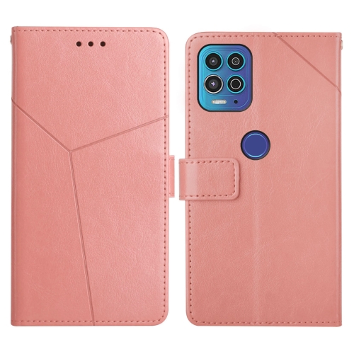 

For Motorola Edge S / G100 Y Stitching Horizontal Flip Leather Phone Case with Holder & Card Slots & Wallet & Photo Frame(Rose Gold)