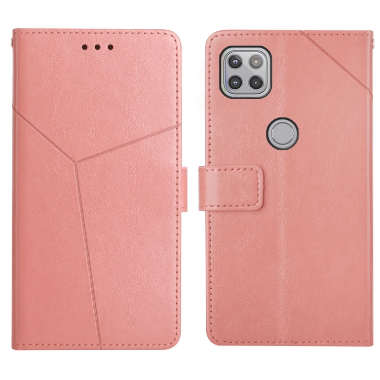 

For Motorola Moto G 5G Y Stitching Horizontal Flip Leather Phone Case with Holder & Card Slots & Wallet & Photo Frame(Rose Gold)