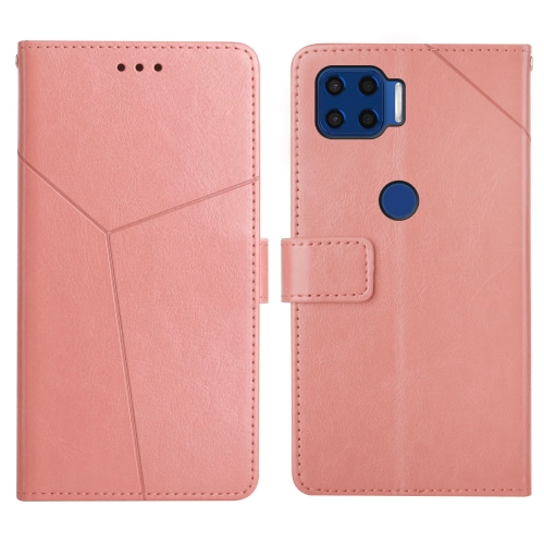 

For Motorola Moto G 5G Plus Y Stitching Horizontal Flip Leather Phone Case with Holder & Card Slots & Wallet & Photo Frame(Rose Gold)