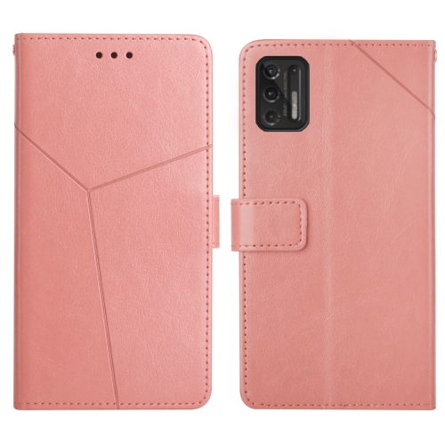 

For Motorola Moto G Stylus 2021 Y Stitching Horizontal Flip Leather Phone Case with Holder & Card Slots & Wallet & Photo Frame(Rose Gold)