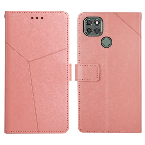 

For Motorola Moto G9 Power Y Stitching Horizontal Flip Leather Phone Case with Holder & Card Slots & Wallet & Photo Frame(Rose Gold)