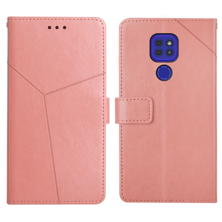 

For Motorola Moto G9 / G9 Play Y Stitching Horizontal Flip Leather Phone Case with Holder & Card Slots & Wallet & Photo Frame(Rose Gold)