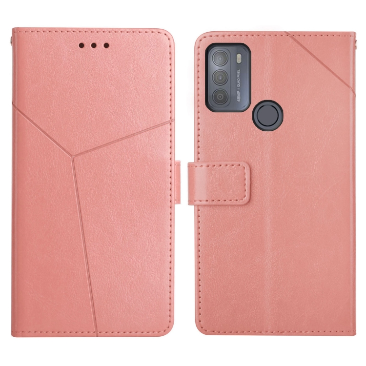 

For Motorola Moto G50 Y Stitching Horizontal Flip Leather Phone Case with Holder & Card Slots & Wallet & Photo Frame(Rose Gold)