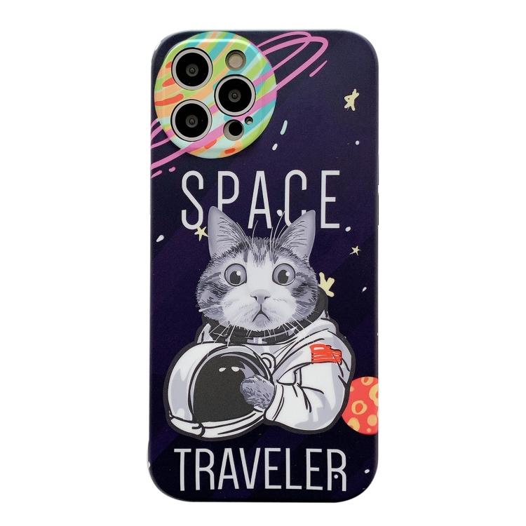 

Space Cat IMD TPU Shockproof Phone Case For iPhone 11 Pro(Black)