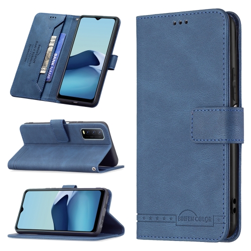 

For vivo Y20 Magnetic Clasp RFID Blocking Anti-Theft Leather Case with Holder & Card Slots & Wallet(Blue)