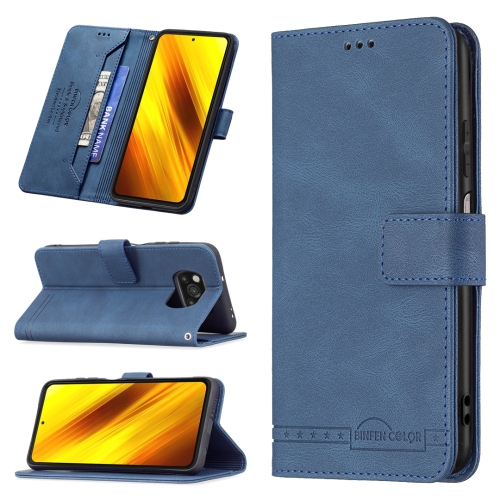 

For Xiaomi Poco X3 Magnetic Clasp RFID Blocking Anti-Theft Leather Case with Holder & Card Slots & Wallet(Blue)