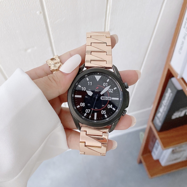 

20mm Lightning Bolt Style Steel Replacement Strap Watchband(Rose Gold)