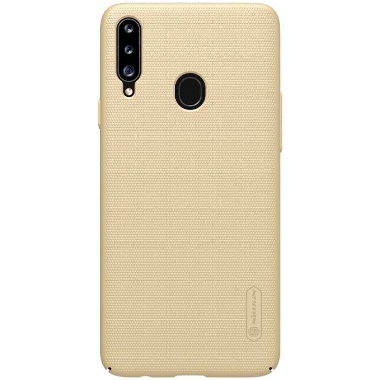 

For Galaxy A20s NILLKIN Frosted Concave-convex Texture PC Protective Case(Gold)