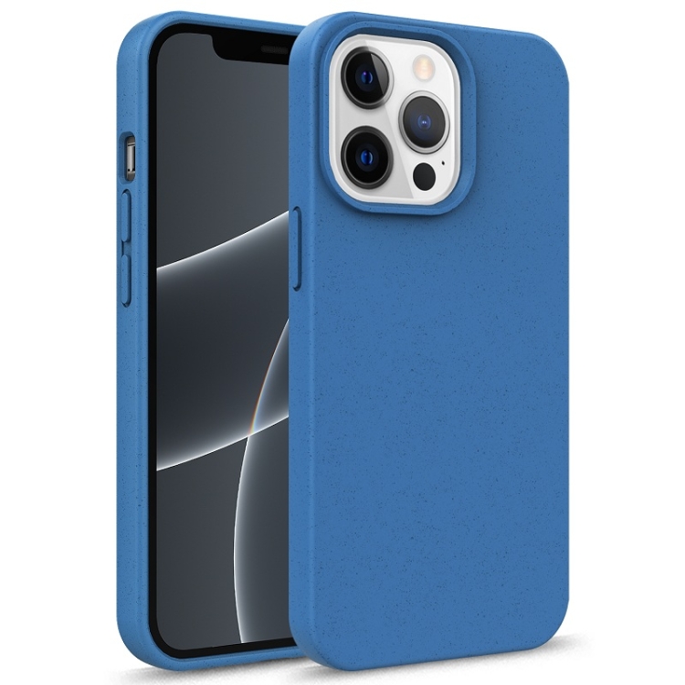 

mocolo K09 Wheat Straw Shockproof TPU Phone Protective Case For iPhone 13 Pro Max(Blue)
