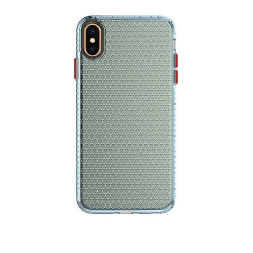 

For iPhone XS Max Honeycomb Shockproof TPU Case(Blue)