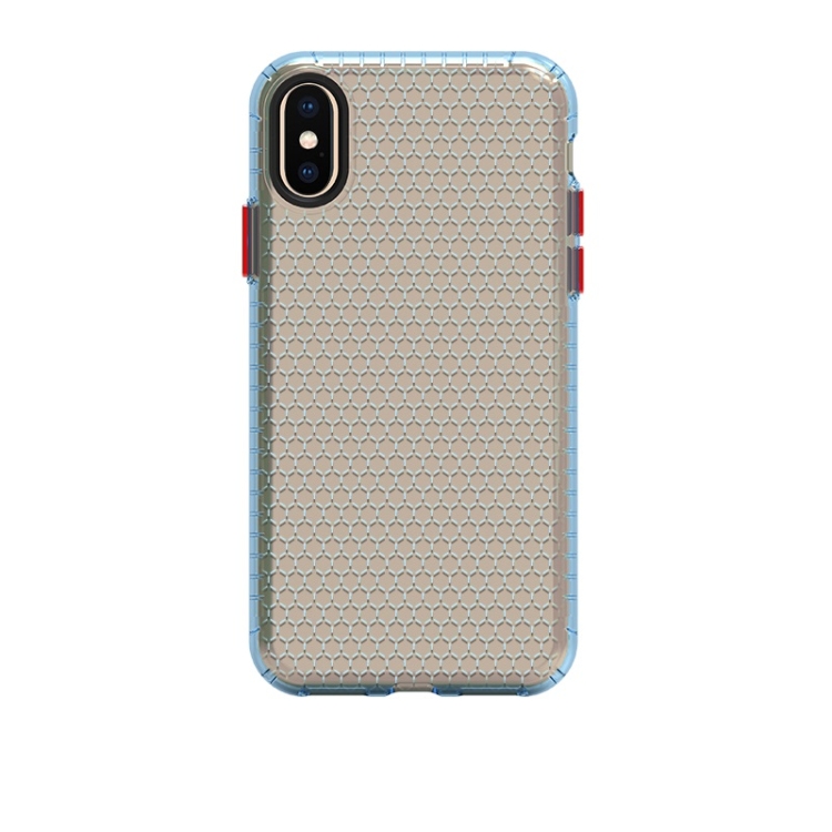 

For iPhone X / XS Honeycomb Shockproof TPU Case(Blue)
