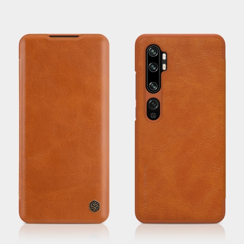 

For Xiaomi Mi Note 10 & CC9 Pro NILLKIN QIN Series Crazy Horse Texture Horizontal Flip Leather Case with Card Slot(Brown)