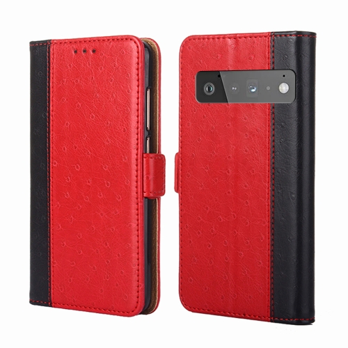 

For Google Pixel 6 Pro Ostrich Texture Horizontal Flip Leather Phone Case with Holder & Card Slots & Wallet(Red)