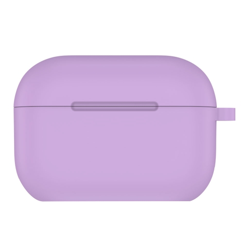 

For AirPods Pro Thicken Silicone Flat Bottom Earphone Protective Case(Purple)