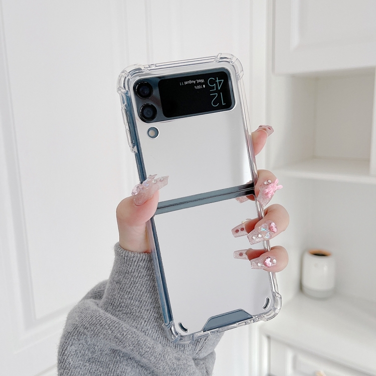

For Samsung Galaxy Z Flip3 5G Mirror Shockproof TPU Phone Protective Case(White)