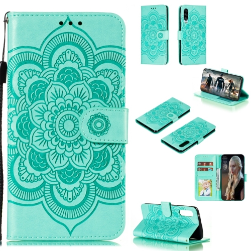 

For Galaxy A90 5G Mandala Embossing Pattern Horizontal Flip Leather Case with Holder & Card Slots & Wallet & Photo Frame & Lanyard(Green)