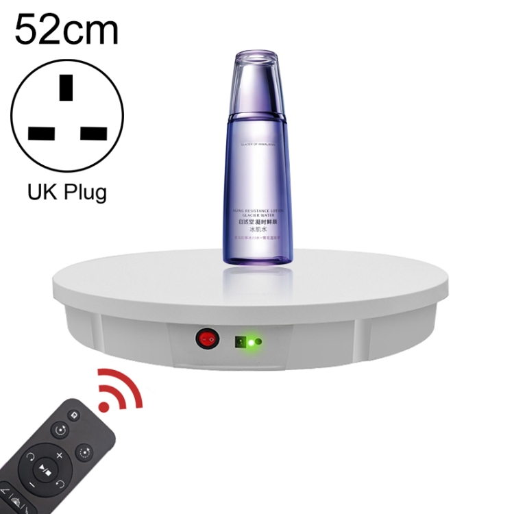 

52cm Remote Control Electric Rotating Turntable Display Stand Video Shooting Props Turntable, Charging Power, Power Plug:UK Plug(White)