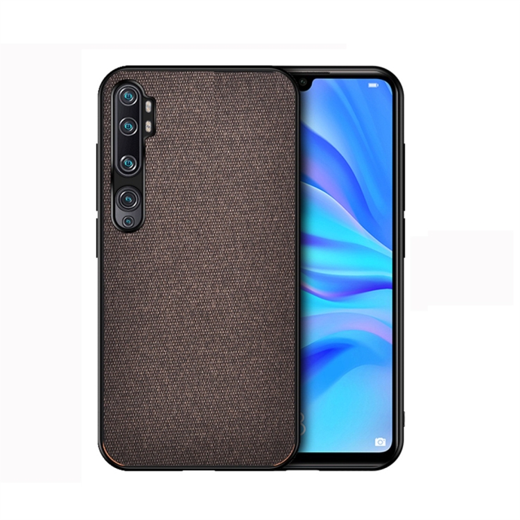 

For Xiaomi Mi CC9 Pro Shockproof Cloth Texture PC + TPU Protective Case(Brown)