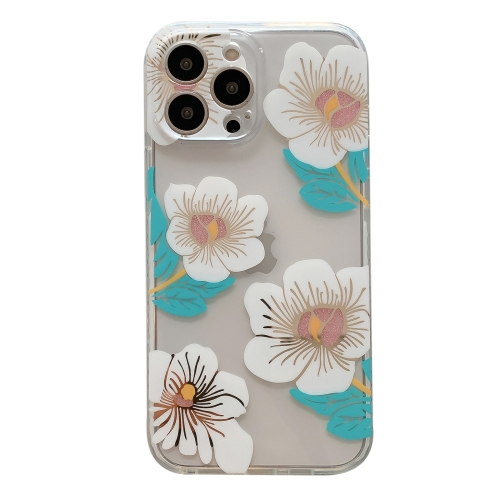 

Dual-side Laminating IMD Plating Flower Pattern TPU Phone Case For iPhone 11 Pro(DX-74)