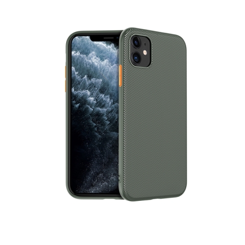 

For iPhone 11 Pro Max hoco Lord Series Diagonal Stripes Soft TPU Protective Case(Dark Green)