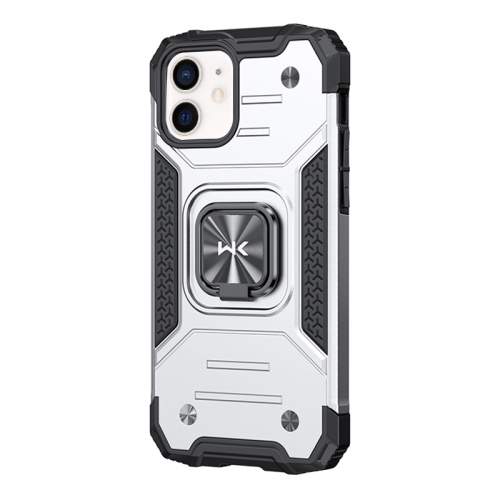 

WK WTP-012 Shockproof PC + TPU + Metal Phone Case with Ring Holder For iPhone 12 mini(Silver)