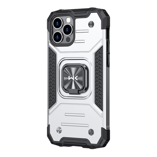 

WK WTP-012 Shockproof PC + TPU + Metal Phone Case with Ring Holder For iPhone 13 Pro Max(Silver)