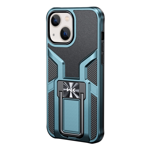 

WK WTP-013 Shockproof PC + TPU Phone Case with Metal Holder For iPhone 13(Deep Blue)