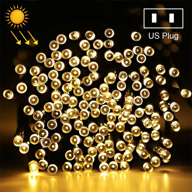 

200 LEDs Outdoor Waterproof Christmas Festival Decoration Solar String Lamp, Length: 22m, US Plug(Warm White)