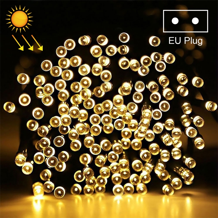 

200 LEDs Outdoor Waterproof Christmas Festival Decoration Solar String Lamp, Length: 22m, EU Plug(Warm White)