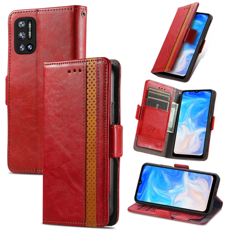 

For Doogee N40 Pro CaseNeo Splicing Dual Magnetic Buckle Leather Case with Holder & Card Slots & Wallet(Red)