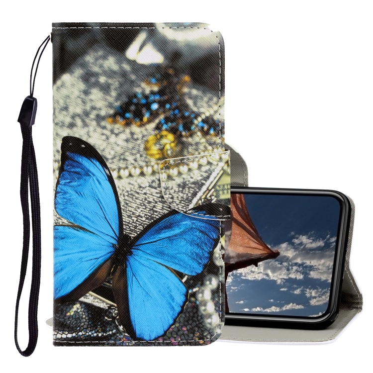 

For iPhone XR 3D Colored Drawing Horizontal Flip PU Leather Case with Holder & Card Slots & Wallet(A Butterfly)