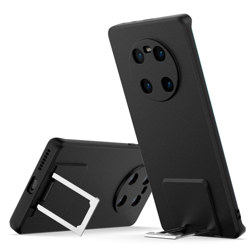 

For Huawei Mate 40 Pro Skin Feel Frosted TPU Shockproof Phone Case with Telescopic Holder(Black)