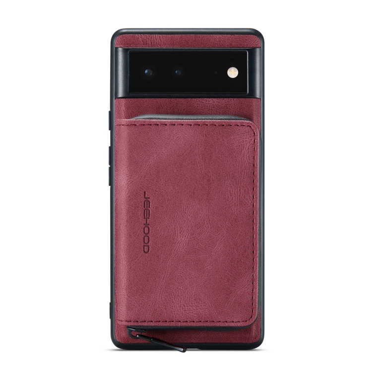 

For Google Pixel 6 Pro JEEHOOD Magnetic Zipper Horizontal Flip Phone Leather Case(Red)