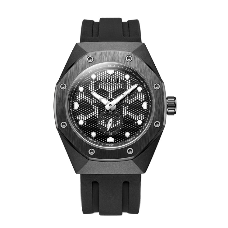 

BAOGELA 1901 Honeycomb Hollow Luminous Dial Silicone Strap Quartz Watch For Men(Black)