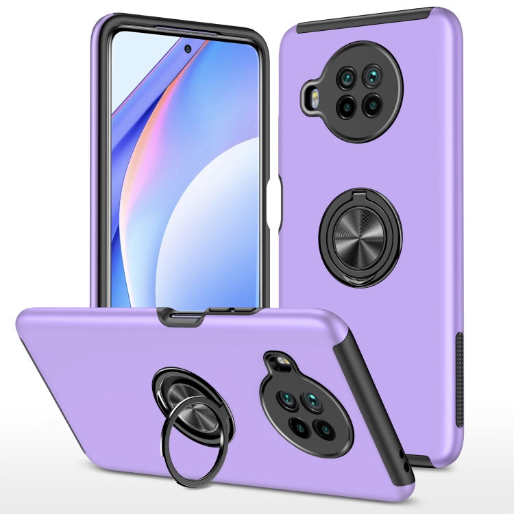 

For Xiaomi Mi 10T Lite 5G PC + TPU Shockproof Magnetic Phone Case with Invisible Ring Holder(Purple)