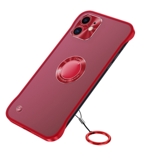 

Metal CD Texture Borderless Transparent Frosted Phone Case For iPhone 11(Red)