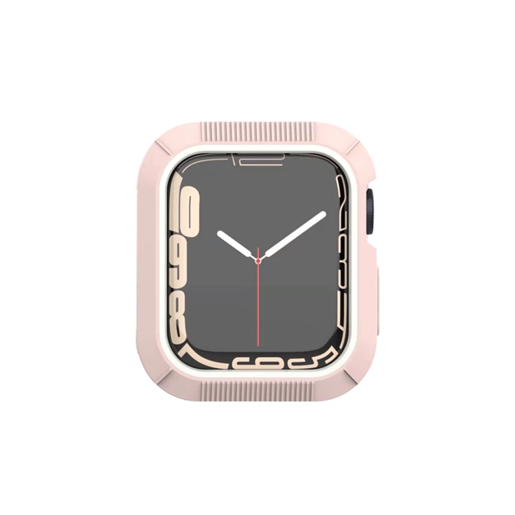 

Shockproof PC Protective Case For Apple Watch Series 7 41mm / 6&SE&5&4 40mm / 3&2&1 38mm(Pink + White)