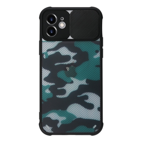 

Camouflage Sliding Camshield TPU Phone Protective Case For iPhone 13 mini(Green)