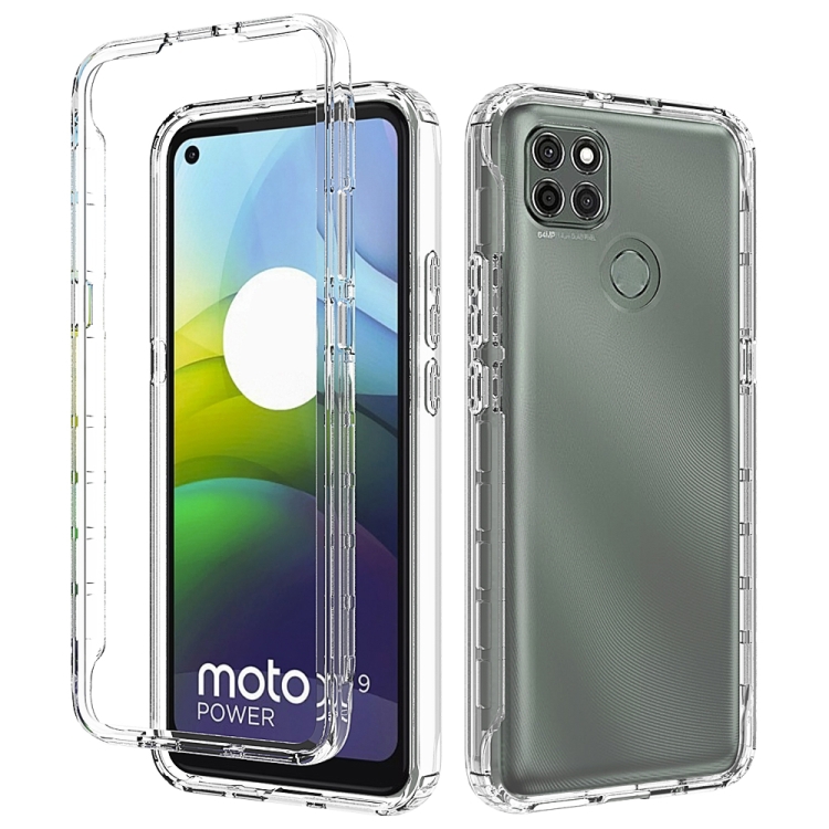 

For Motorola Moto G9 Power Shockproof High Transparency Two-color Gradual Change PC+TPU Candy Colors Phone Protective Case(Transparent)