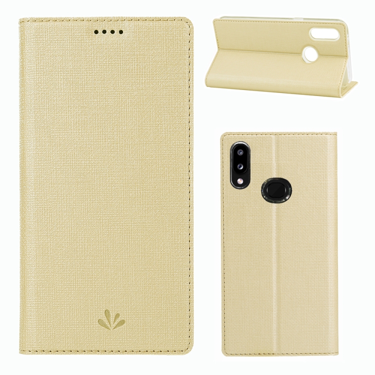 

For Galaxy A10s ViLi Shockproof TPU + PU Horizontal Flip Protective Case with Card Slot & Holder(Champagne Gold)