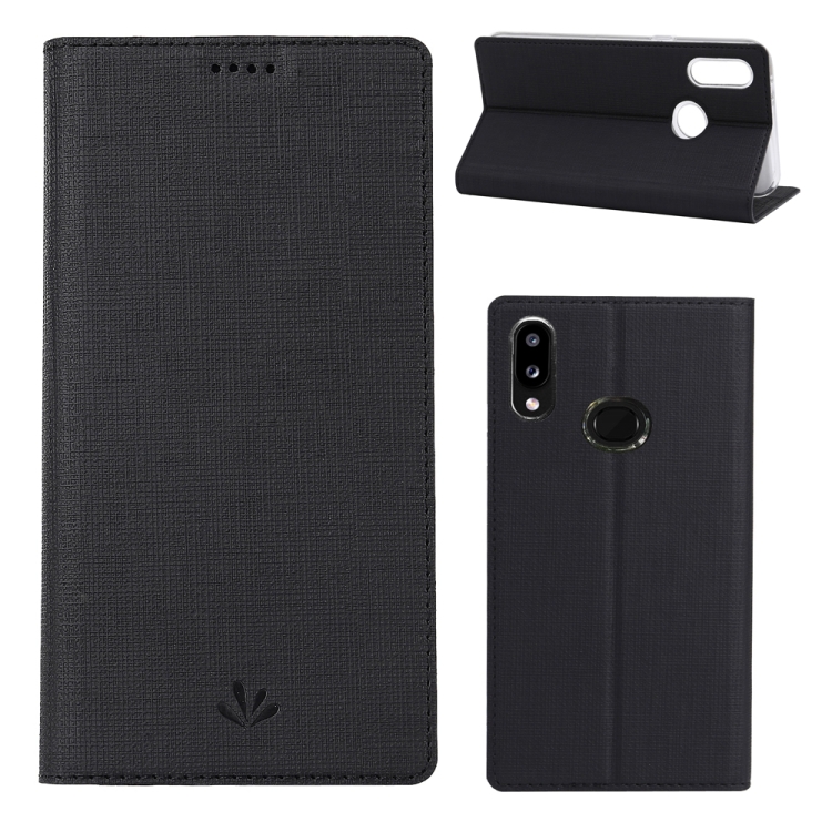 

For Galaxy A10s ViLi Shockproof TPU + PU Horizontal Flip Protective Case with Card Slot & Holder(Black)