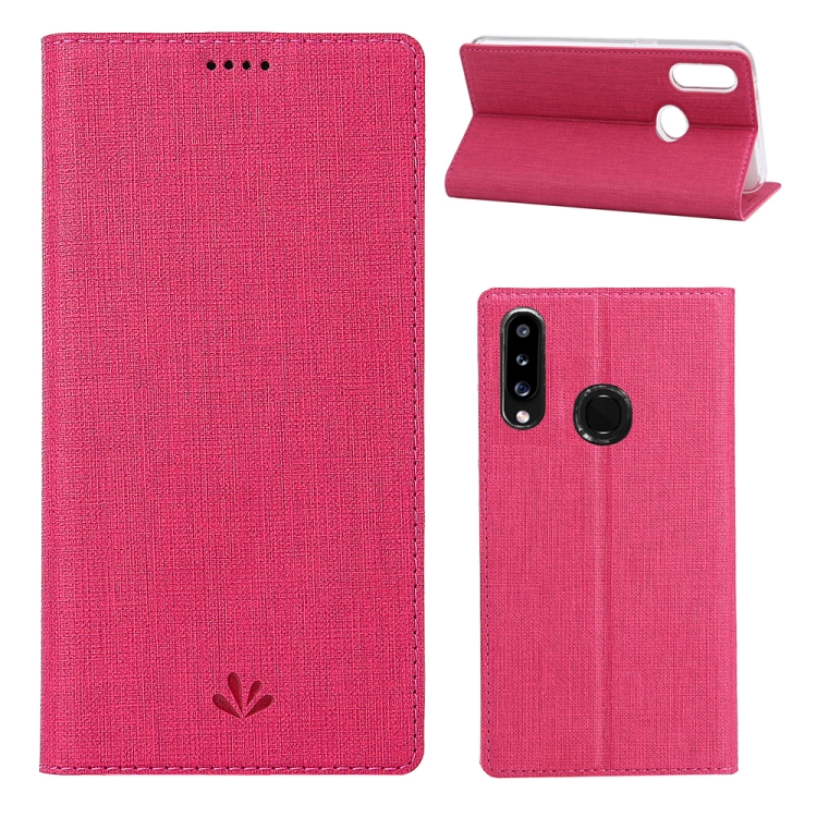 

For Galaxy A20s ViLi Shockproof TPU + PU Horizontal Flip Protective Case with Card Slot & Holder(Rose Red)